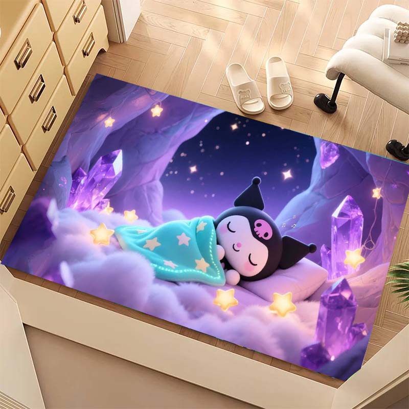 Various styles of Kuromi cartoon rugs are perfect for home décor and can be used in game rooms, bedrooms, living rooms and othe5