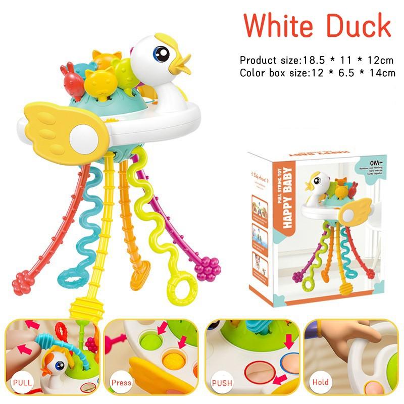 Детские игрушки Монтессори для сенсорного обучения, пальчиковые игрушки для раннего развития, игрушка 3 в 1, детский канат, мягкий силикон, от 0 до 12 месяцев