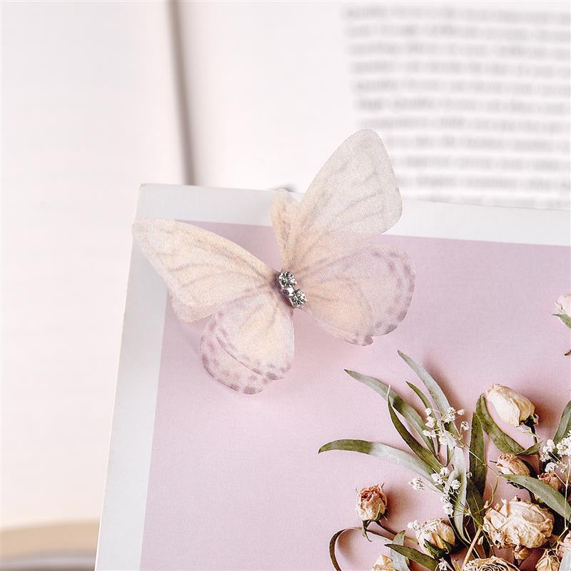 10 шт. Двойная ромбовидная сетка с принтом бабочек, ювелирные изделия, головные уборы, одежда, сделай сам, ручная работа, сетка, цветок, нашивка, древняя заколка для волос в стиле ханьфу