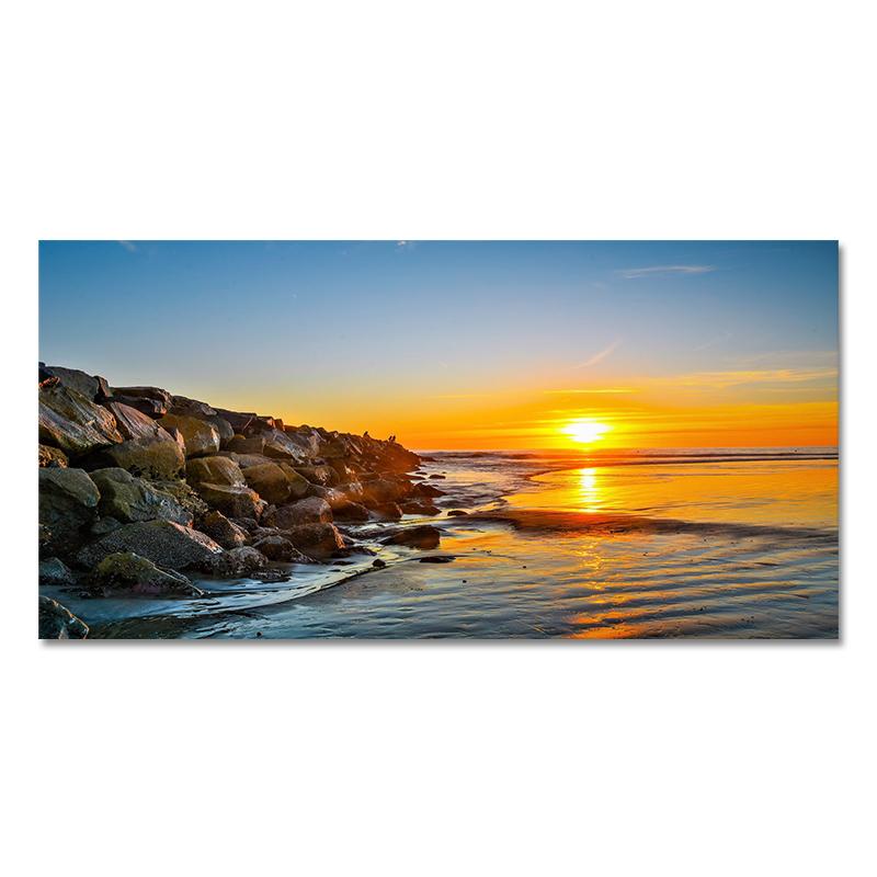 Закат Морской Пейзаж Wall Art Гора Холст Картины Плакаты и принты Современная Настенная Картина для Декора Гостиной