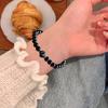 Black Obsidian Bead Bracelet Handmade Beaded Stretch Bracelets for Men Women