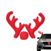 Cartoon Christmas Auto Exterior Decor Red Nose Car Reindeer Antler Kit Reindeer Christmas Decor