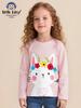 Cartoon Rabbit Print Girls' Long-Sleeved T-shirt - Autumn/Winter Collection
