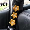 Car Seat Belt Covers Cute Floral Pads for Car, Soft Mesh Shoulder Yellow Wraps Strap Covers, Comfortable Universal Protective Cushions Adults Children