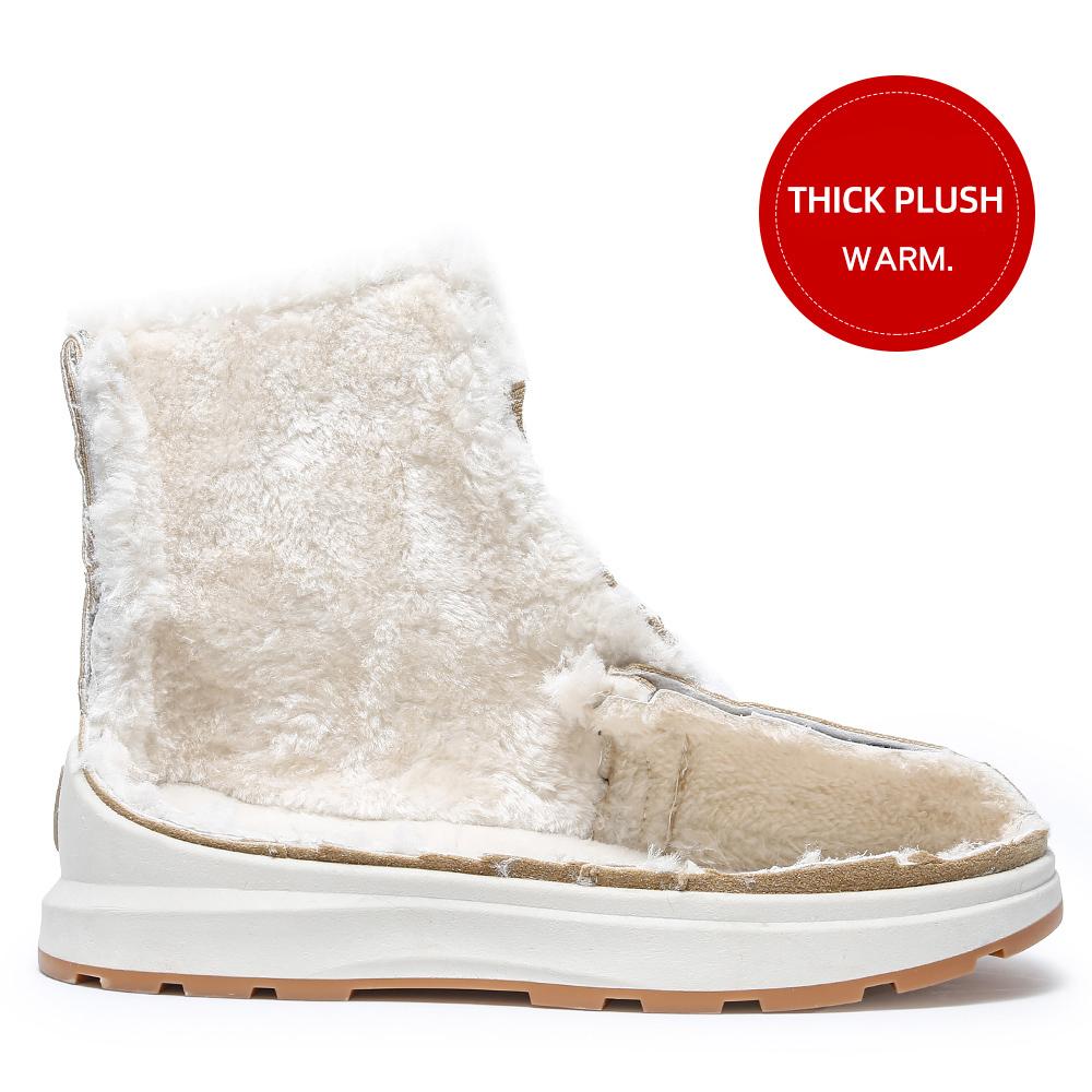 Мода Новые Толстые Плюшевые Теплые Зимние Ботинки Женские Зима 2024 Искусственная Замша Платформа Ботильоны Женские Нескользящие Хлопковые Утепленные Ботинки Большого Размера