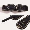 Metal Studded Elastic Stretch Waistband Suede Material Statement Waist Belt  Corset Styling