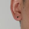 Minimalist Gold and Black Stud Earrings for Men and Women - Small, High-Sense Punk Style