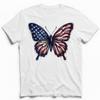 Vintage Patriotic Butterfly T-Shirt USA Flag Wings Independence Day Retro Tee