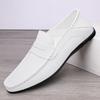 Fashion Summer Man Loafers Wedding Dress White Driving Moccasins Footwear Men Casual Shoes Split Leather Slip On Lightweight Male Shoes