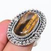 Natural Tiger Eye Gemstone Handmade 925 Sterling Silver Jewelry Ring Size 9 P5a00