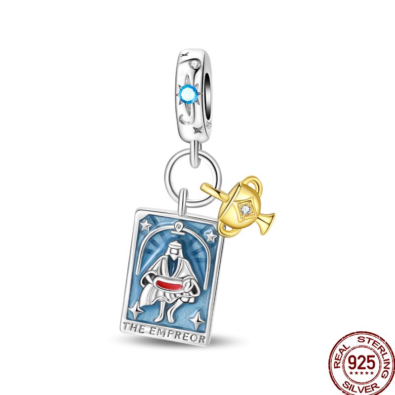 Медь Таро Звезда Луна Солнце Крест Библия Святое Благословение Амулет Бусины Подходят 3 мм Пан Оригинальный Браслет Сделай сам Подарок