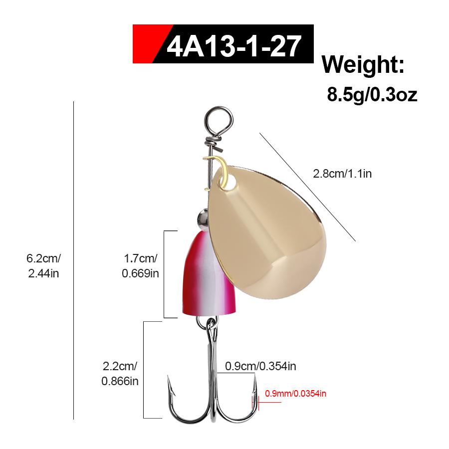 FTK Spinner Bait 4.1g 4.6g 7.4g 10.8g 12.5g Spoon Lures Pike Metal with Treble Hooks Arttificial Bass Bait Fishing Lure