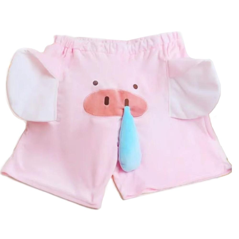 Свободные бархатные шорты со слоном, штаны с носом и хоботом, новинка, забавная плюшевая пижама унисекс