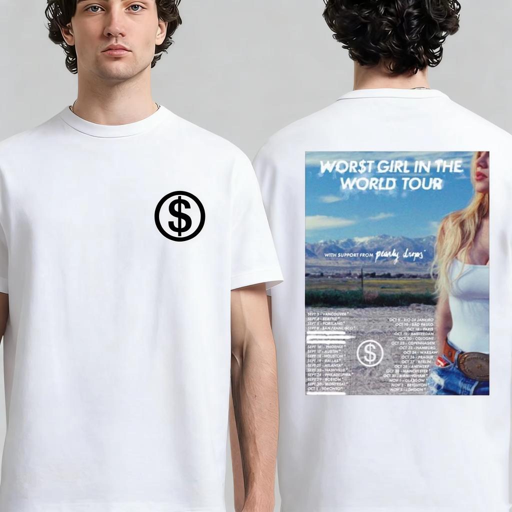 Slayyyter New Album WORT GIRL IN AMERICA 100Cotton Unisex Shirt 2026 Summer New Hip Hop Y2k Unisex Fashion Cover Graphic Tshirt