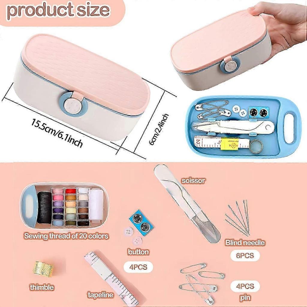 Portable Sewing Kit for Adults, Contains Sewing Accessories Including Needles and Threads in a Compact Green Box