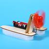 1 Set DIY Wind Powered Boat Model Kit Handmade Wooden Puzzle Hovership Building Crafts Kids STEM Educational Physics Science Experiment Toy