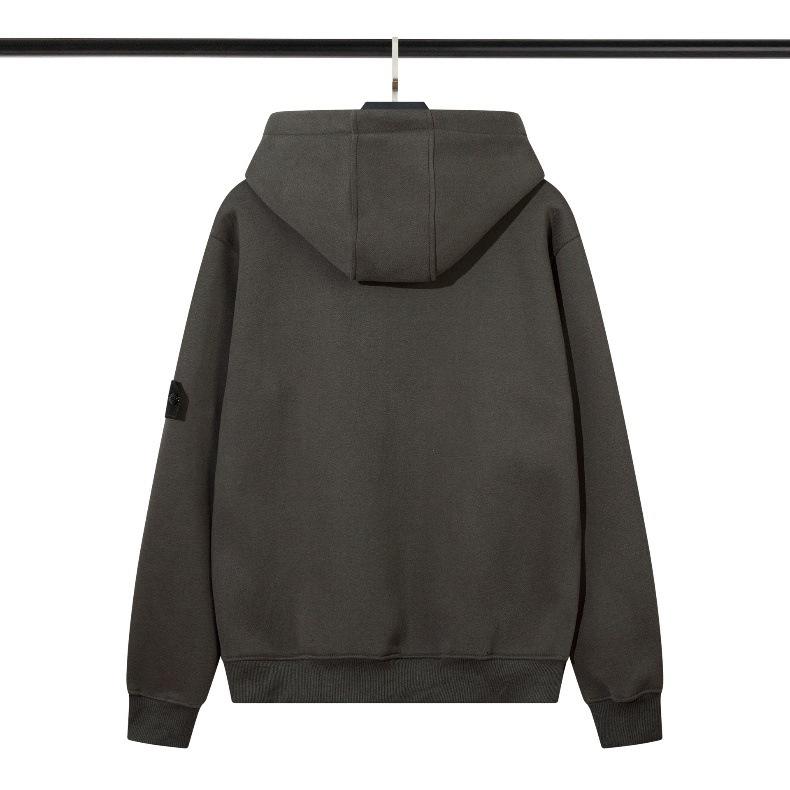 Толстовка с капюшоном American Autumn/Winter Stone Badge - Plus Velvet Hooded Sweater для пар