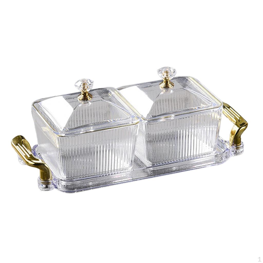 Тарелка для закусок из сухофруктов, разделенные сервировочные блюда Блюдо для конфет и орехов с крышкой для вечеринки