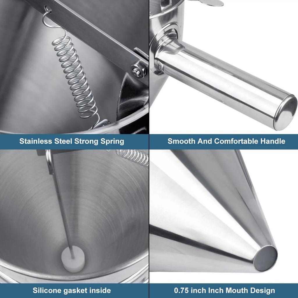 Pancake Batter Dispenser Multi-Caliber Stainless Steel Funnel Dispenser with Stand Cupcakes Baking Maker Tools Kitchen Gadgets