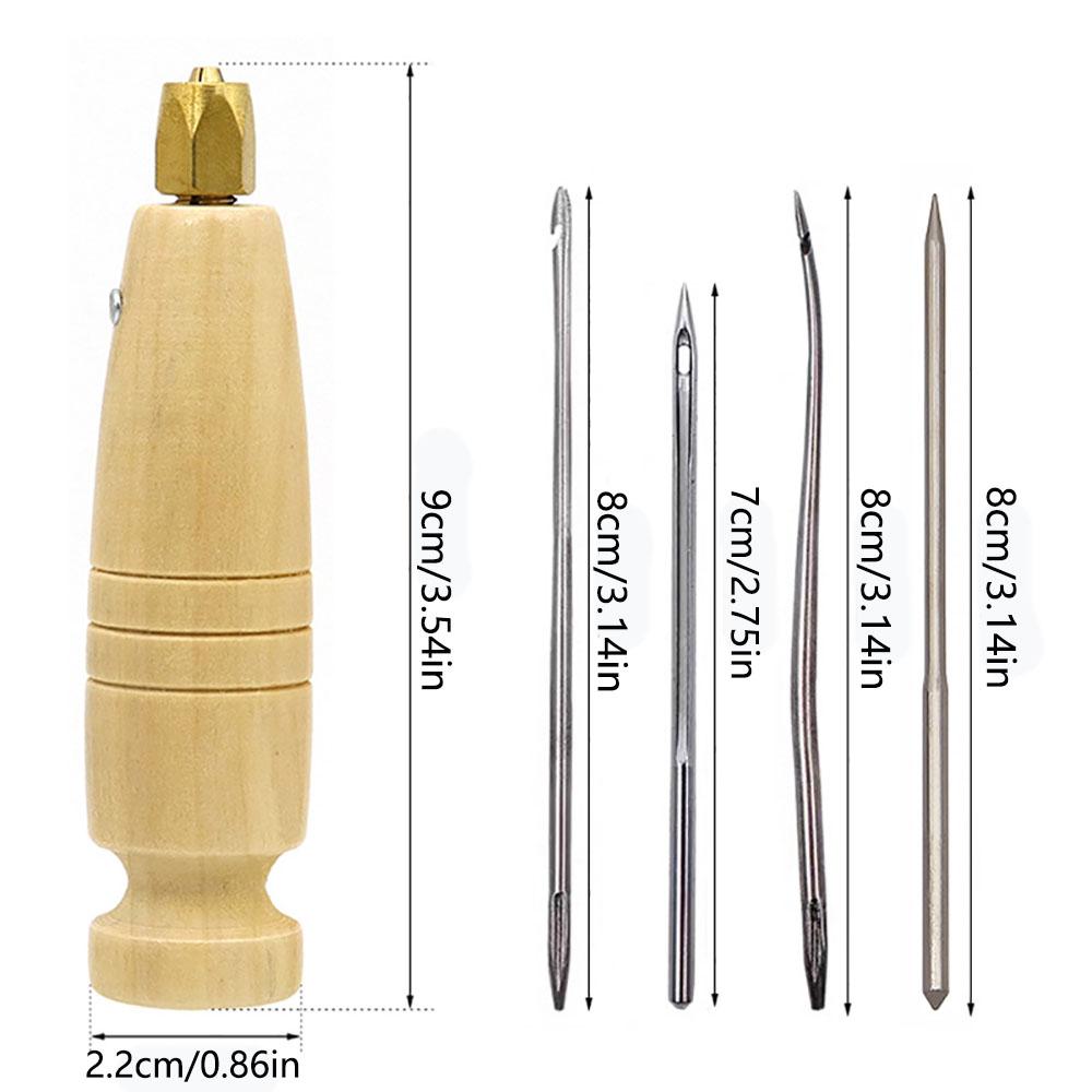 1Set Leather Sewing Awl Set Replaceable Multifunctional Shoes Repair Tool Kit Punch Stitching Needles DIY Sewing Leathercraft
