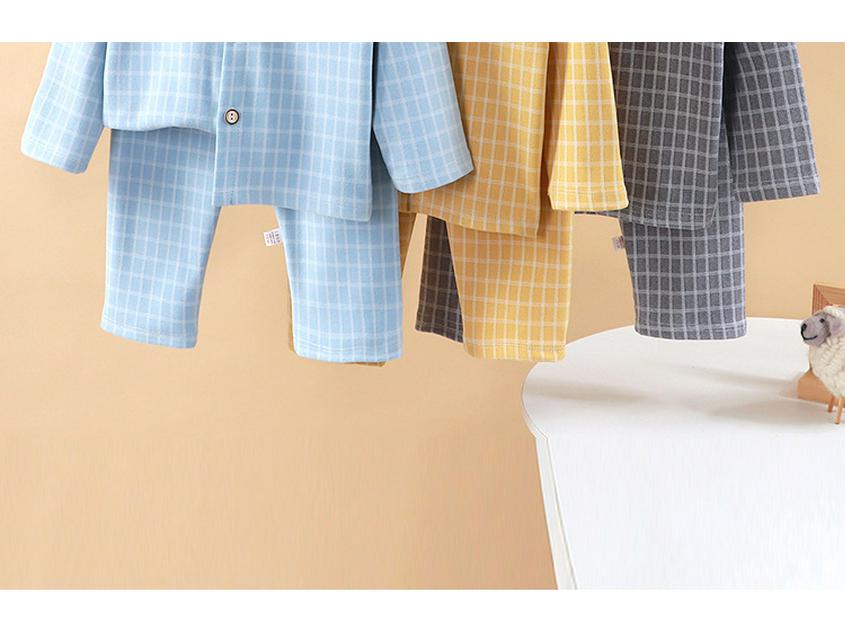Детский клетчатый флисовый пижамный комплект - Домашняя одежда для мальчиков