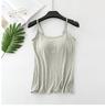 2025 New Modal Female Large Size No Steel Ring Integrated Five-finger Chest Pad Camisole Bottoming Shirt Slim Multicolor