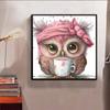 New Arrival 5D DIY Full Circle Diamond Painting "Pink Owl" Embroidery Cross Stitch Home Decor Gift