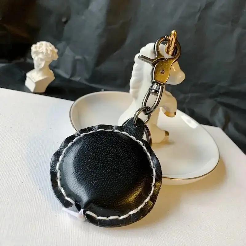 Creative Leather Keychain Practical Pendant Keychain Built-in Tape Measure Pendant Men Women Universal Handmade Key Accessories
