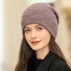 Новая женская зимняя шапка, уличная теплая шапка, модная декоративная шапка-бини для женщин, повседневная вязаная шапка