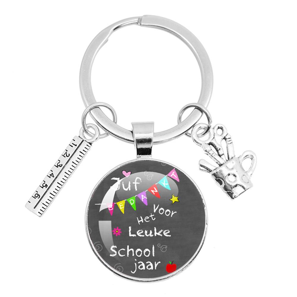 ДЛЯ самой милой Учительницы Брелок Стеклянный Брелок Anneau Porte Clef Спасибо Учительнице Подарок Thank You Dear Teacher Gift Jewelry