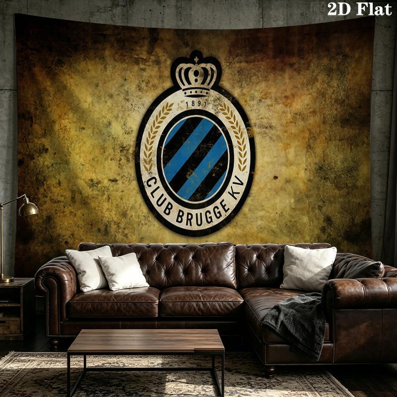 Custom Name Club Brugge KV Printed Tapestry – Wall Hanging for Bedrooms, Dorms, and Home Decor