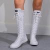 Women's Fashion Flat Canvas Sports Boots with Lace Inside Zipper