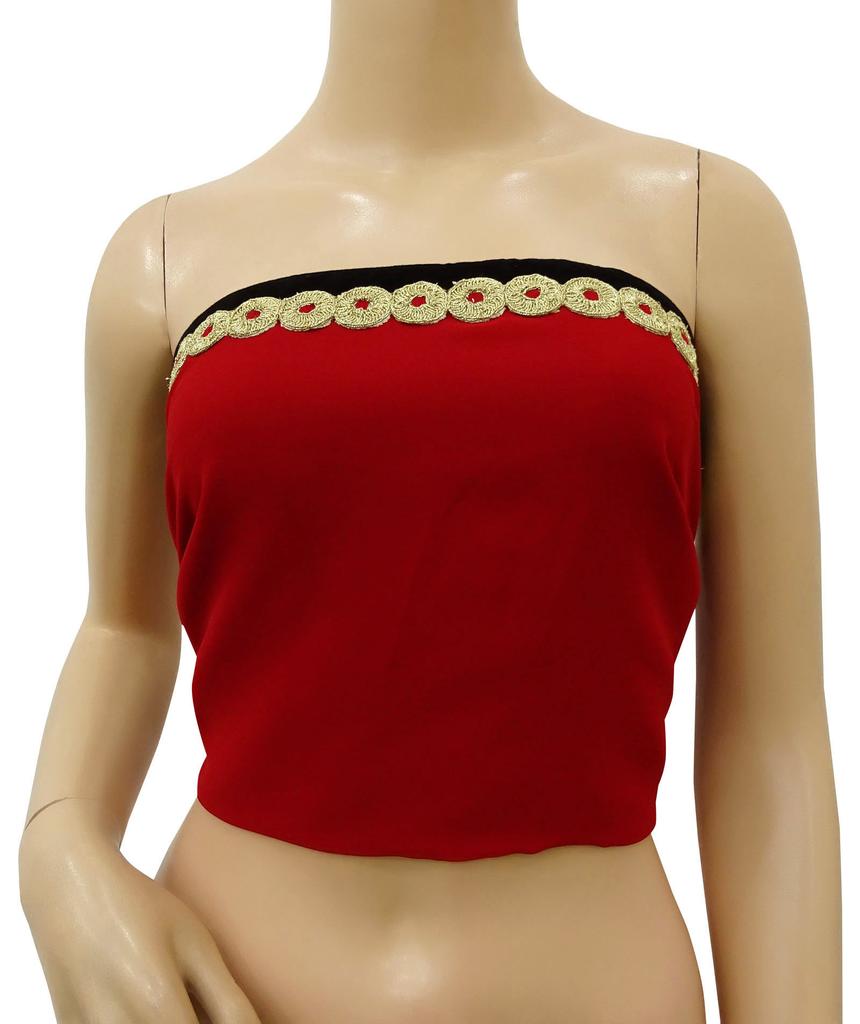 Atasi Indian Women's Sari Solid Maroon Georgette Saree With Blouse Piece