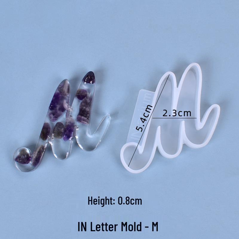 Crystal Resin Silicone Mold: 26 Irregular Letter Pendants for DIY Charms
