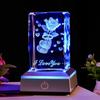 1PC 3D Rose Crystal With Led RGB Color Lamp Colorful Night Light Valentine's Day Christmas Birthdays Anniversaries Lover Gifts