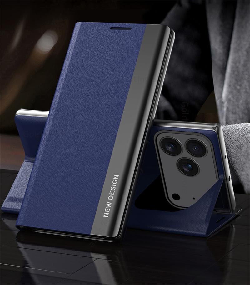 Cases For iPhone 17 Pro Max 5G 6D Plating Leather Phone Kickstand Case For Apple 17 Air 16e 15 Pro Max 14 Plus Full Protection Magnet Book Stand Cover