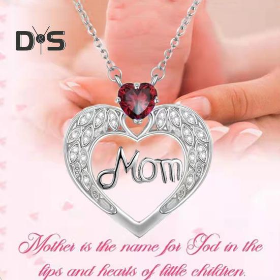 Ожерелье для мамы, женское ожерелье с подвеской в виде сердца из искусственного кристалла, подарок на День матери для мамы, бабушки, жены от дочери, сына