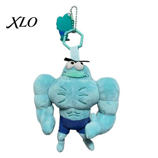 Funny Muscle Shape Gift Buff Fish Plush Keychain, Cartoon Stuffed Compact Portable Key Holder Pendant, Novelty Soft Bag Charm Ring, Creative