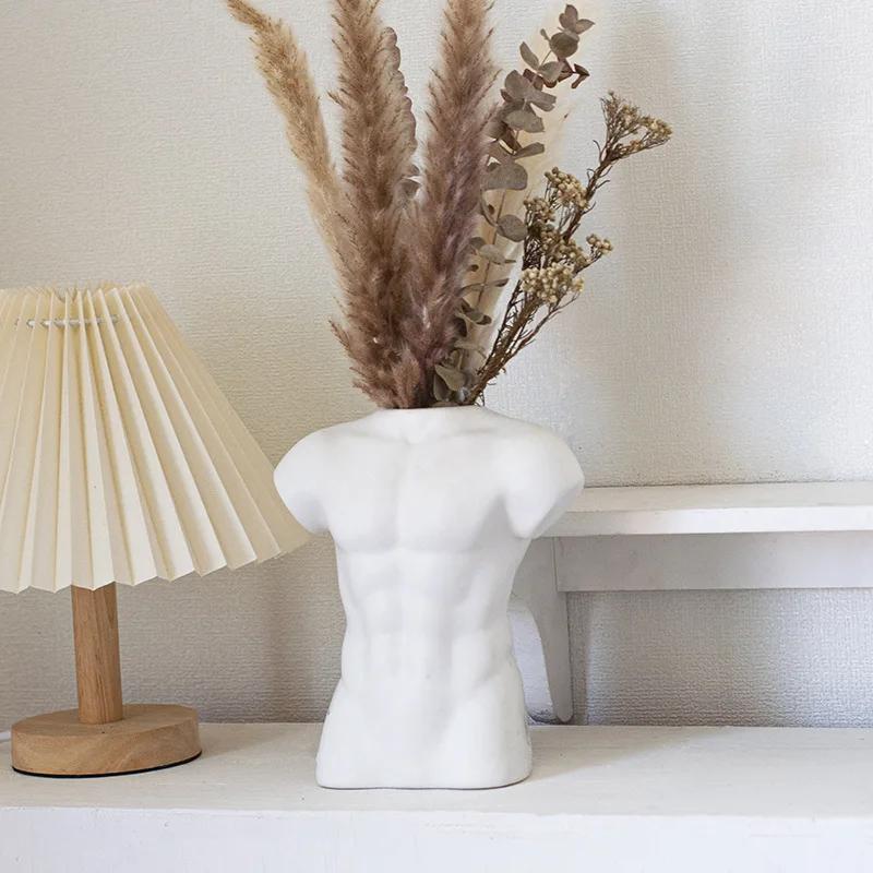 Nordic Fierce Men Like Vase Decoration Home Керамическая ваза Керамические украшения Аксессуары из сухоцветов Украшения для рабочего стола