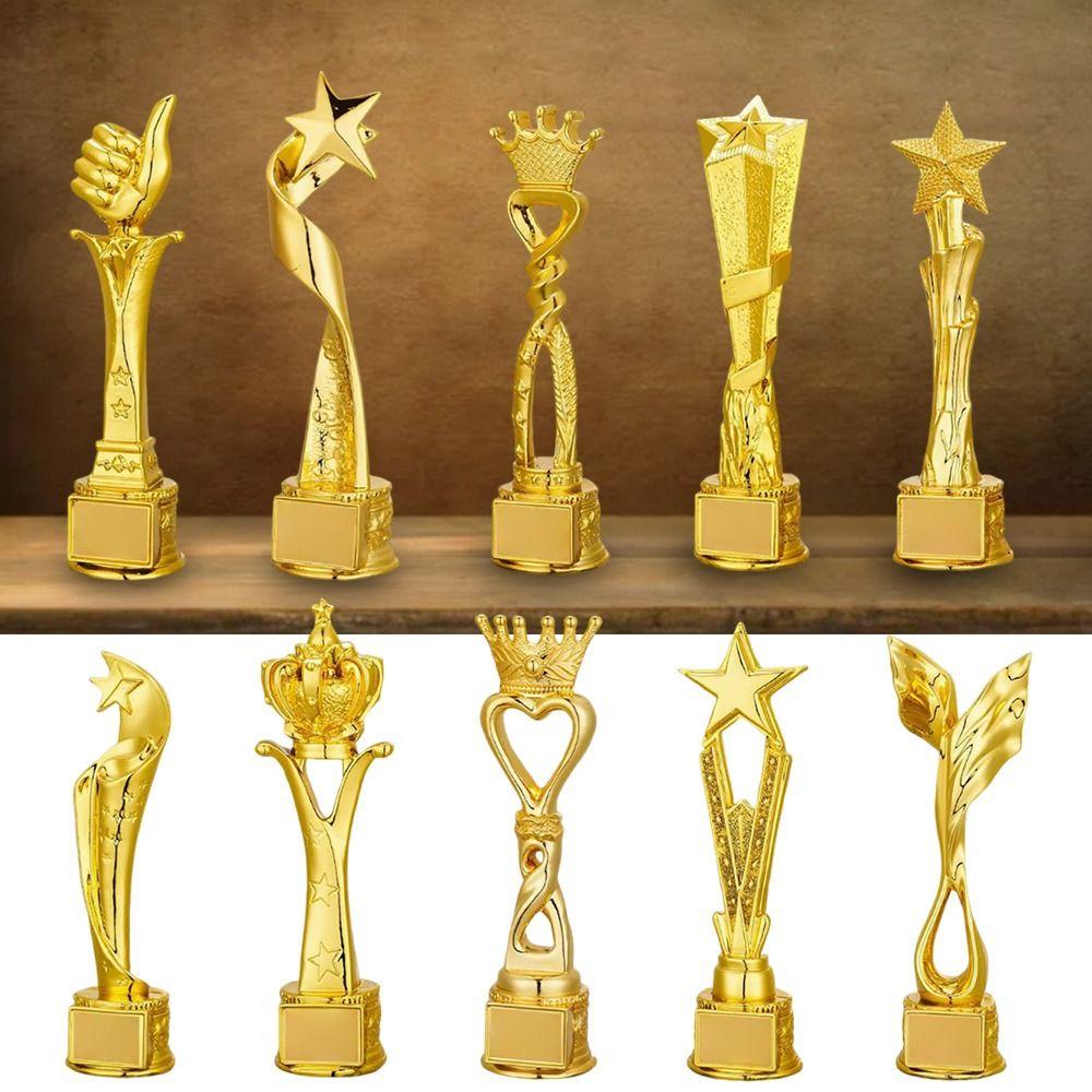 Crown Pentagram Competition Trophy Medal Golden Color Competition Award Children Award Prize
