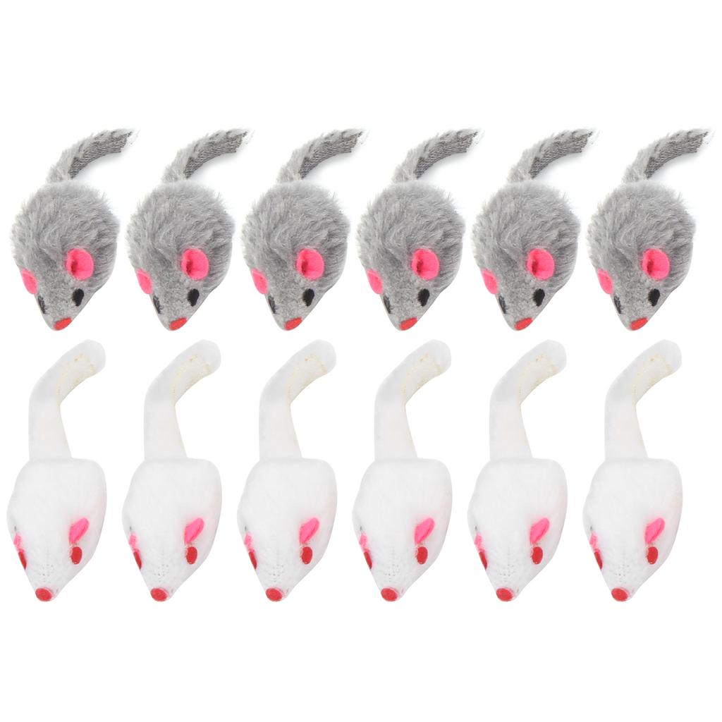 12 игрушек-мышек для кошек Furry Interactive Play Mouse Toys для домашних кошек и котят