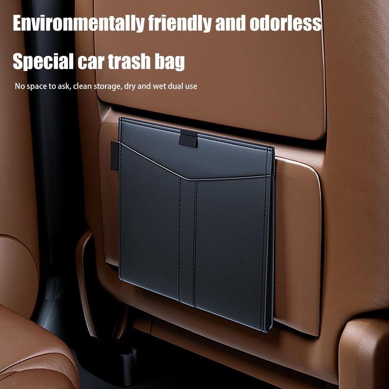 Car Trash Bin Magnetic Automotive Trash Bin Passenger Side Storage Pocket Magnetic Car Garbage Organizer For Car Seat Back