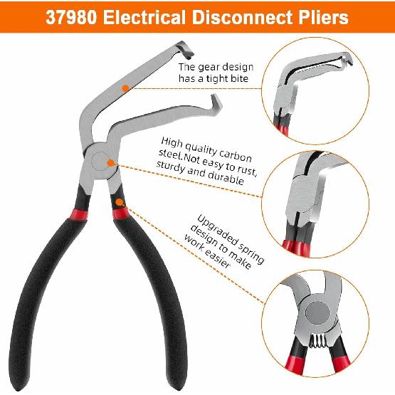 4Pcs Electrical Disconnect Pliers 37960, 60 Degree Electrical Connector Pliers 37980, Electrical Connector Separator 13120 With11 Terminal Removal