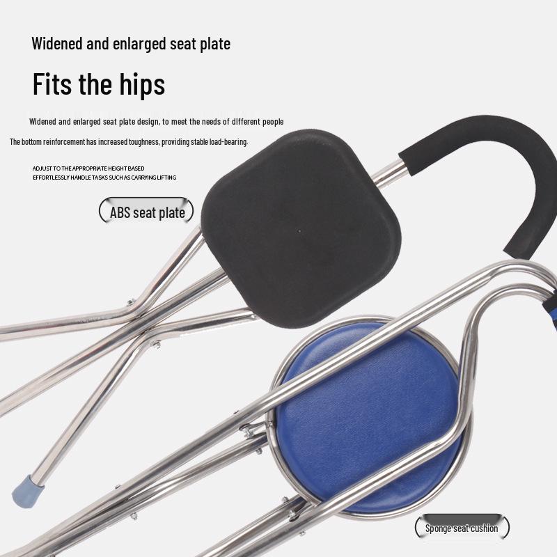 Multi-functional Anti-slip Folding Cane Stool for Elderly – Lightweight and Four-legged Chair for Outdoor Walking