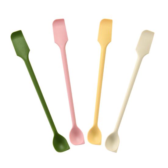 Double-Ended Silicone Spatula Thin Jar Scraper Small Makeup Scrapers Mini Food-Grade Scraper & Spreader for Jams Baking Cooking