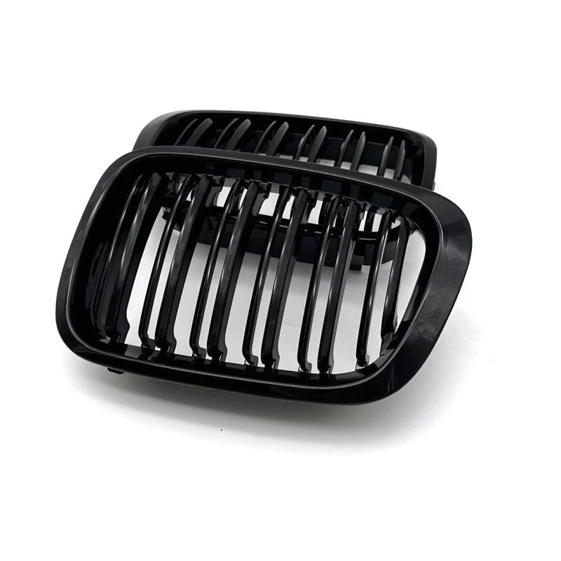 Пара для BMW 3-й серии E46 1998-2001 2/4 двери автомобиль передняя решетка радиатора 318i 320i 325i 330i глянцево-черная гоночная решетка радиатора аксессуары