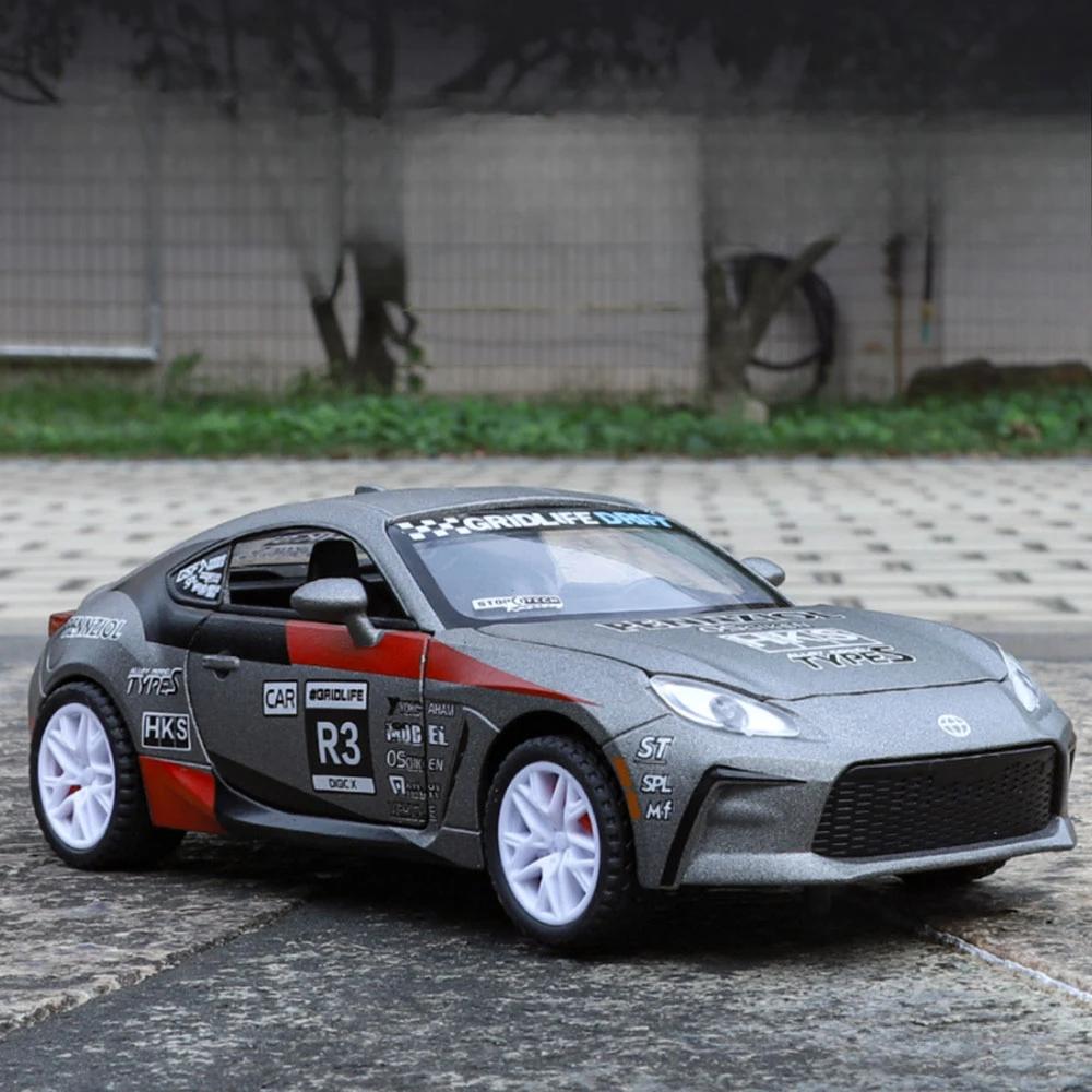 1:32 Scale GR86 Corolla Car Model Toy Doors Opened Music Light Pull Back Miniature Vehicle Models Living Room Decoration