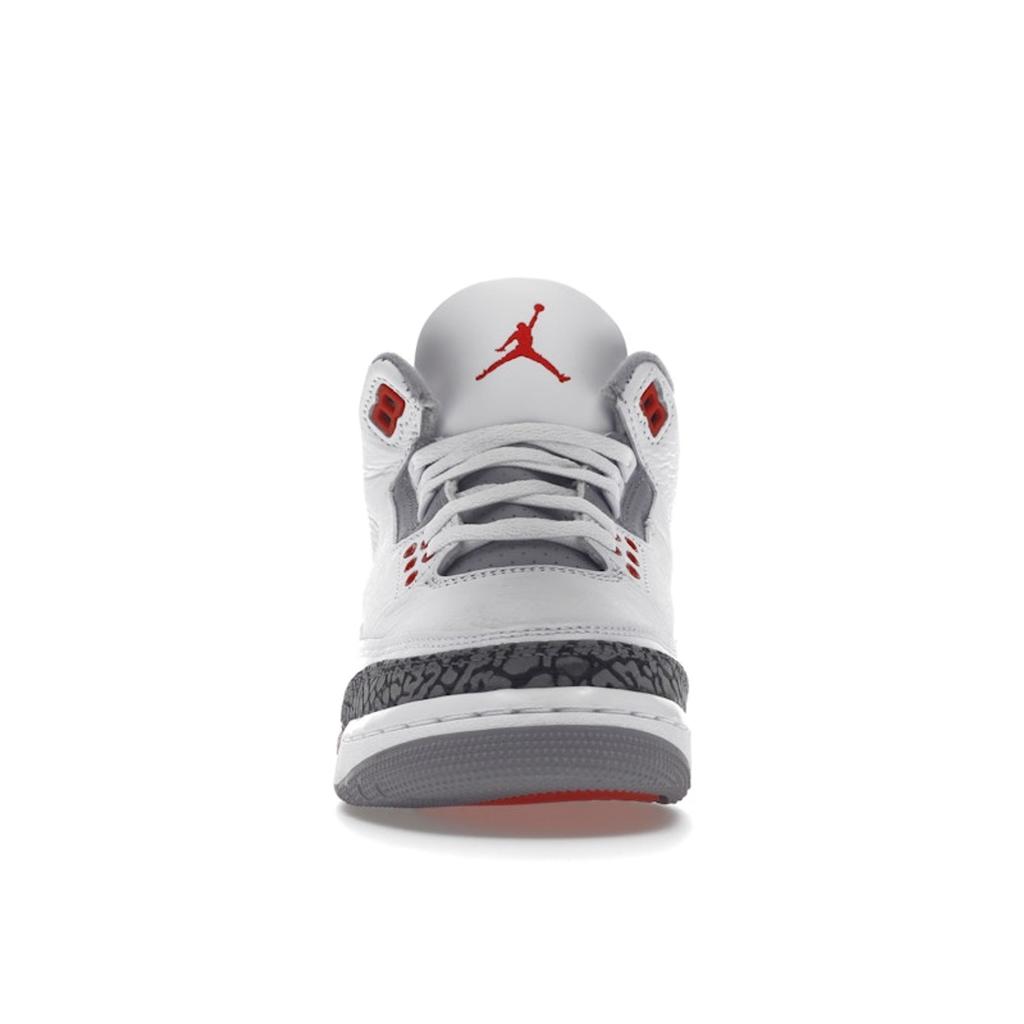 Детские кроссовки Air Jordan 3 Retro GS Fire Red 2022 White Cement-Grey Black DM0967-160