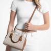 Michael Kors Mk Сумка через плечо Логотип Буквенный значок Покрытие из холста Маленькая сумка-ведро Средняя женская сумка Золотой Слоновая кость Коричневый 32F2G6AC1B-149