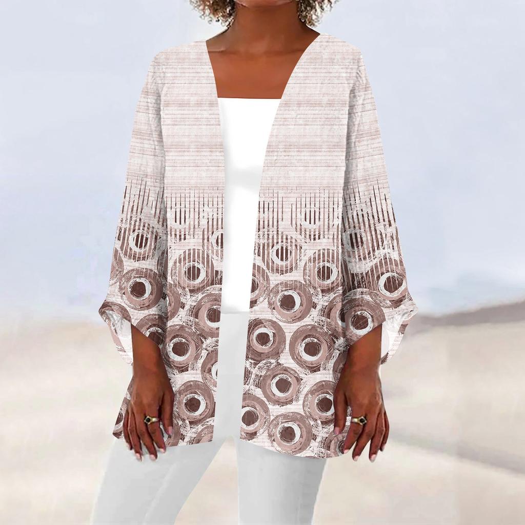 Женская повседневная модная легкая куртка средней длины с принтом, кардиган